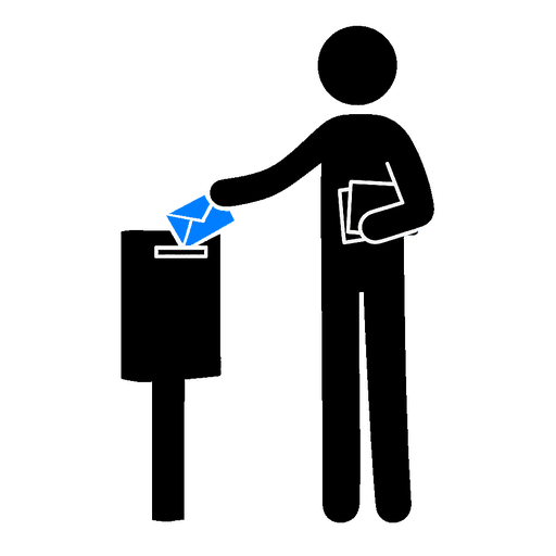 A figure sending mail